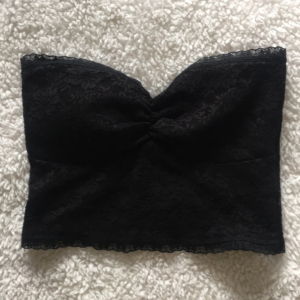 Black lace lightly padded bralette xs